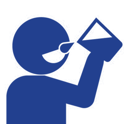Pictogramme : personne buvant un verre d’eau